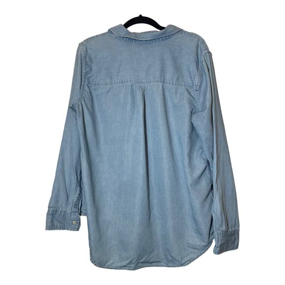 Eddie Bauer Cotton Lyocell Button Front Shirt Womens Large - Picture 2 of 4